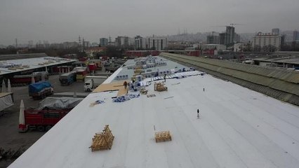 Ankara Sebze ve Meyve Hali'nin Çatısında Yenileme Çalışmaları Başladı