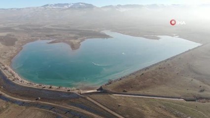 Soğuklar etkisini gösterdi, gölet buz tuttu