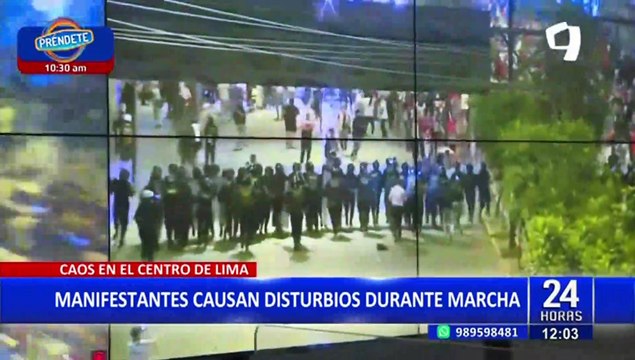 Cercado de Lima: cámaras de seguridad captan actos vandálicos por parte de manifestantes
