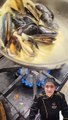 Mussels (mussels) with cream sauce With Garlic Bread #shorts #food