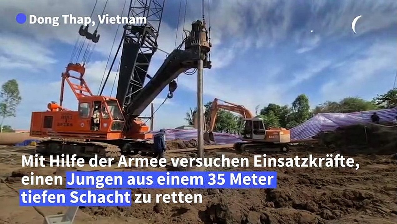 In schacht gestürzter junge: wettlauf gegen die zeit in vietnam
