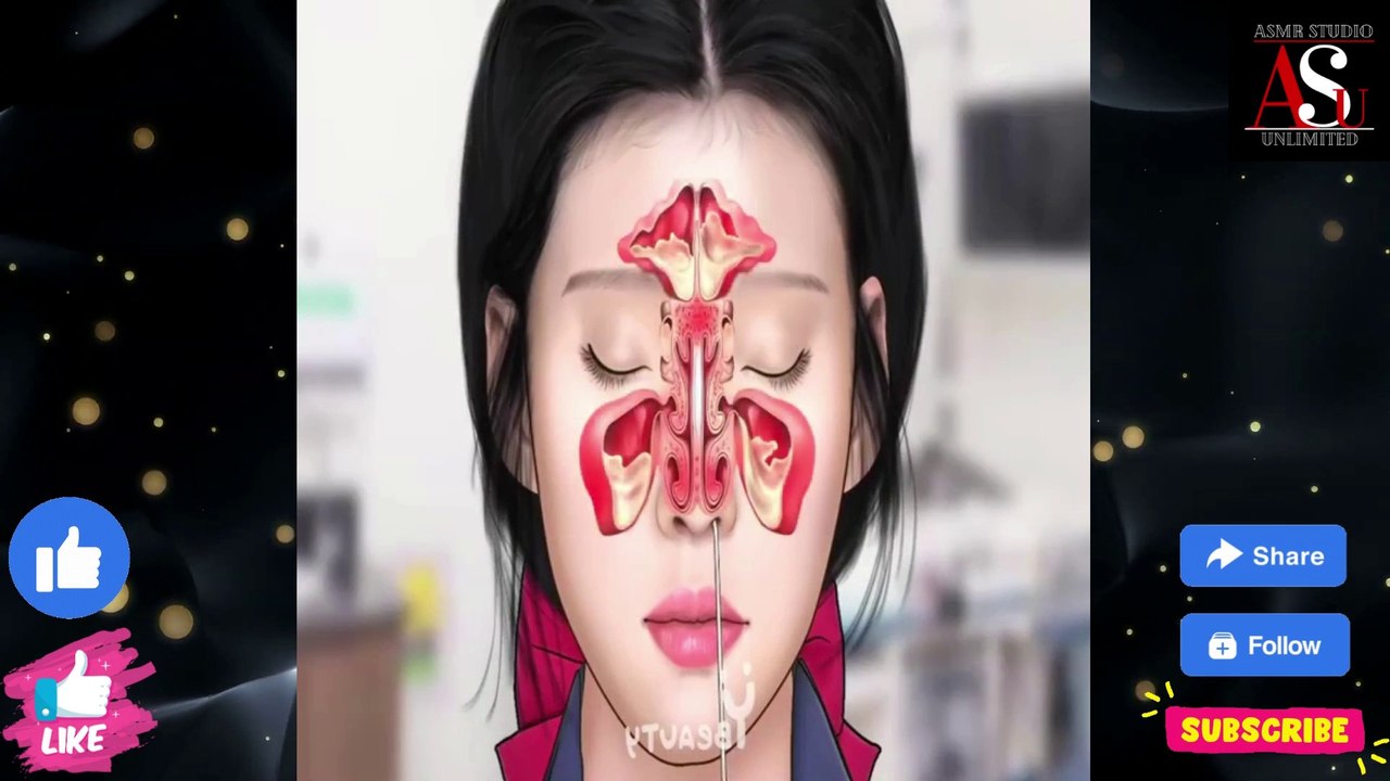 ASMR Endoscopy|Nose Secretion Removal|nasal congestion|endoscopy|asmr animation @asmrstudiounlimited ​