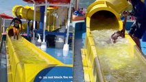 'I nearly drowned!' - Woman learns that water sliding isn't the easiest thing in the world