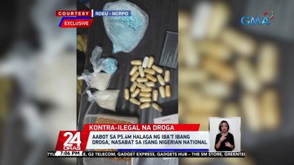 Download Video: Aabot sa P5.4M halaga ng iba't ibang droga, nasabat sa isang Nigerian national | 24 Oras