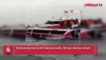 Endonezya'da turist teknesi battı, 34 kişi denize atladı
