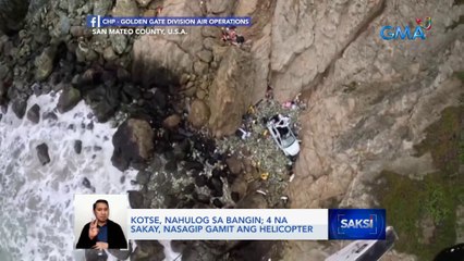 Kotse, nahulog sa bangin; 4 na sakay, nasagip gamit ang helicopter | Saksi