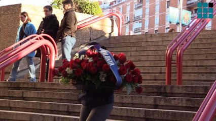 Visita de Pedro Sánchez a la capilla ardiente de Nicolás Redondo en la sede de UGT
