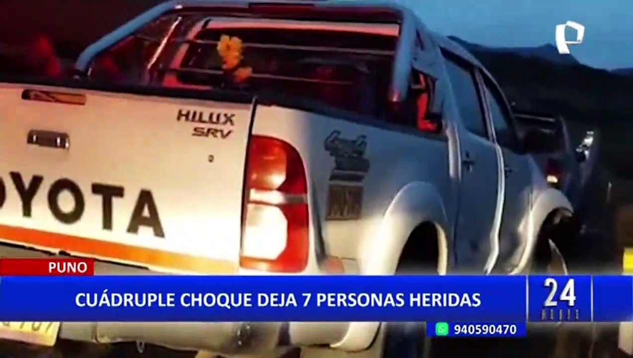 Puno: cuádruple choque deja siete personas heridas, entre ellas tres menores de edad