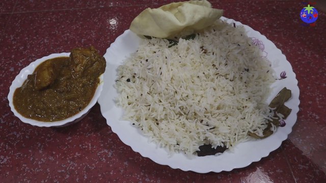 Jeera Rice, Chicken with Potato Curry and Pappad Fry Mukbang Jeera Rice with Chicken curry ASMR