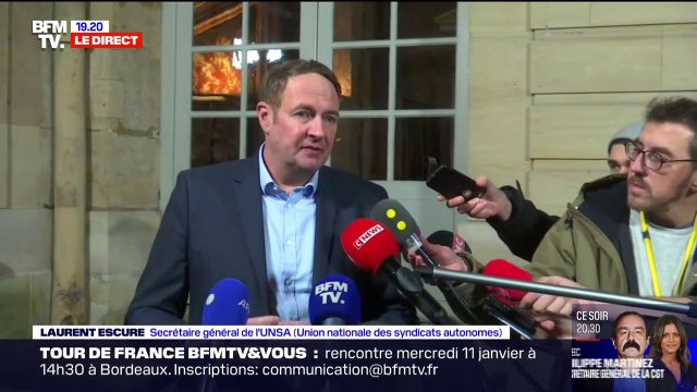 Laurent Escure (Unsa) sur les retraites: Pour nous, ce ne sera pas un an, pas un mois, pas un jour de plus
