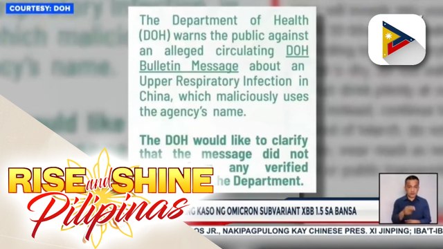 DOH, wala pang naitatalang kaso ng Omicron subvariant XBB 1.5 sa bansa
