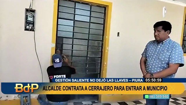 Piura: alcalde contrató a cerrajero para ingresar a municipio porque gestión saliente no le dejó las llaves
