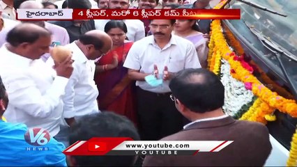 TSRTC MD Sajjanar , Chairman Bajireddy Govardhan Reddy Inaugurates RTC Sleeper Buses At KPHB  _ V6