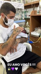 Pedro Scooby com a filha Aurora