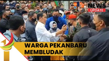 Warga Pekanbaru Membludak Sambut Jokowi Di Pasar Bawah Pekanbaru