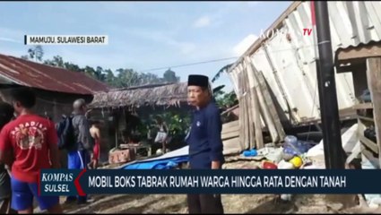 Mobil Boks Tabrak Rumah Warga Hingga Rata Dengan Tanah