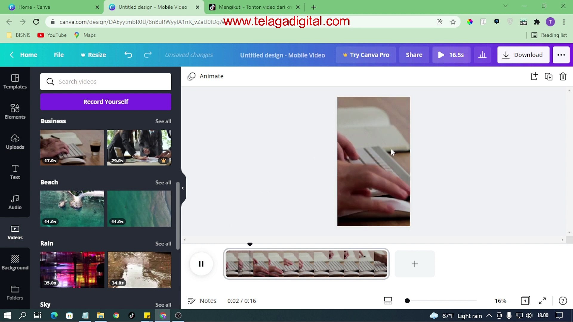 7. Basic Membuat Konten Video TikTok Di Canva