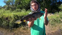 Pescando en un Arroyo y Explorando la naturaleza del lugar - Pesca de Barrio