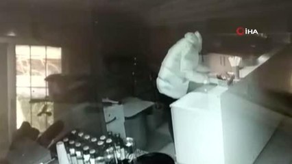Bursa'da işyerinde hırsızlık kameralara böyle yansıdı