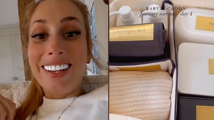 Stacey Solomon hints she could go into labour at any moment as she builds baby caddy
