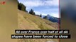 Must See! Snowless Resorts Forces Skiers Down Grass Covered Slopes