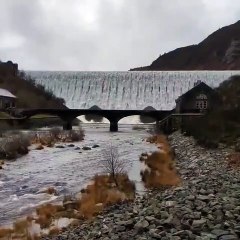 Elan Valley dam overflows