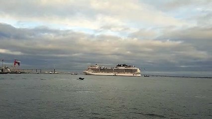 Le MSC Euribia en manoeuvre dans le port de Saint-Nazaire