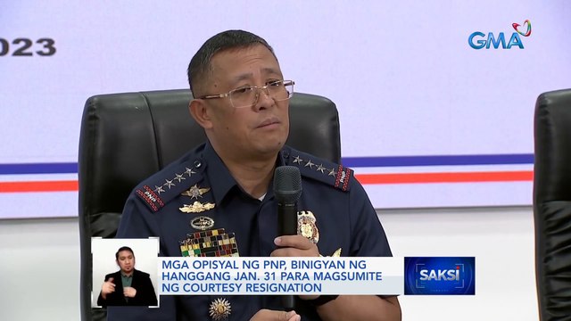 PNP Chief Azurin at PNP Command Group, nagsumite ng courtesy resignation | Saksi