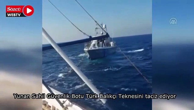 Yunanistan'ın Türk balıkçı teknelerini tacizini Sahil Güvenlik önledi