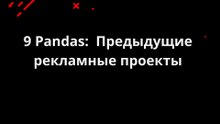 9 Pandas: Предыдущие рекламные проекты