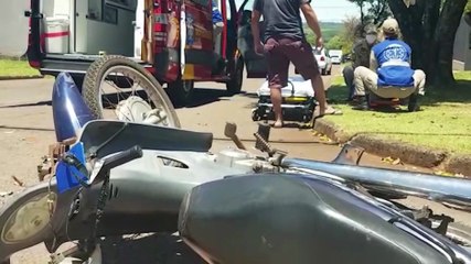 Criança e motociclista ficam feridos em acidente de trânsito no Universitário