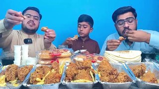 Eating Chicken Broast with younger brother