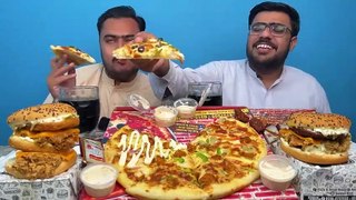 Eating injection Burger, Pizza & Steak Review - Mukbang Asmr