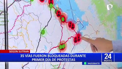 Sutran: 33 vías fueron bloqueadas durante el primer día de protestas