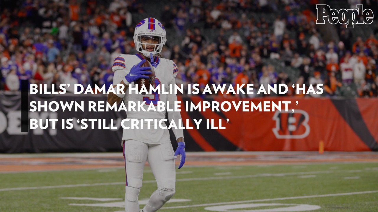 Bills' Damar Hamlin Is Awake and 'Has Shown Remarkable Improvement,' but Is 'Still Critically Ill'