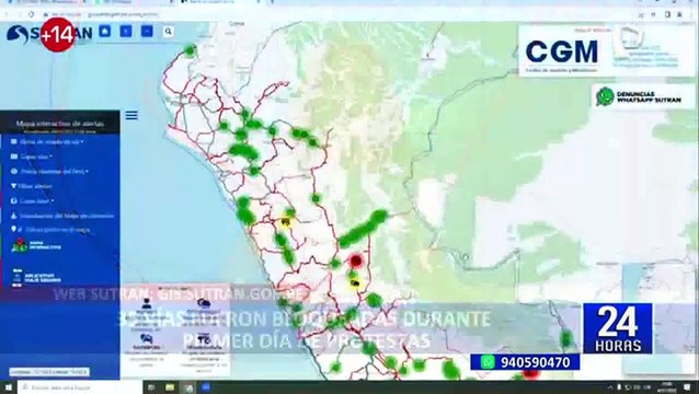 Sutran: 33 vías fueron bloqueadas durante el primer día de protestas
