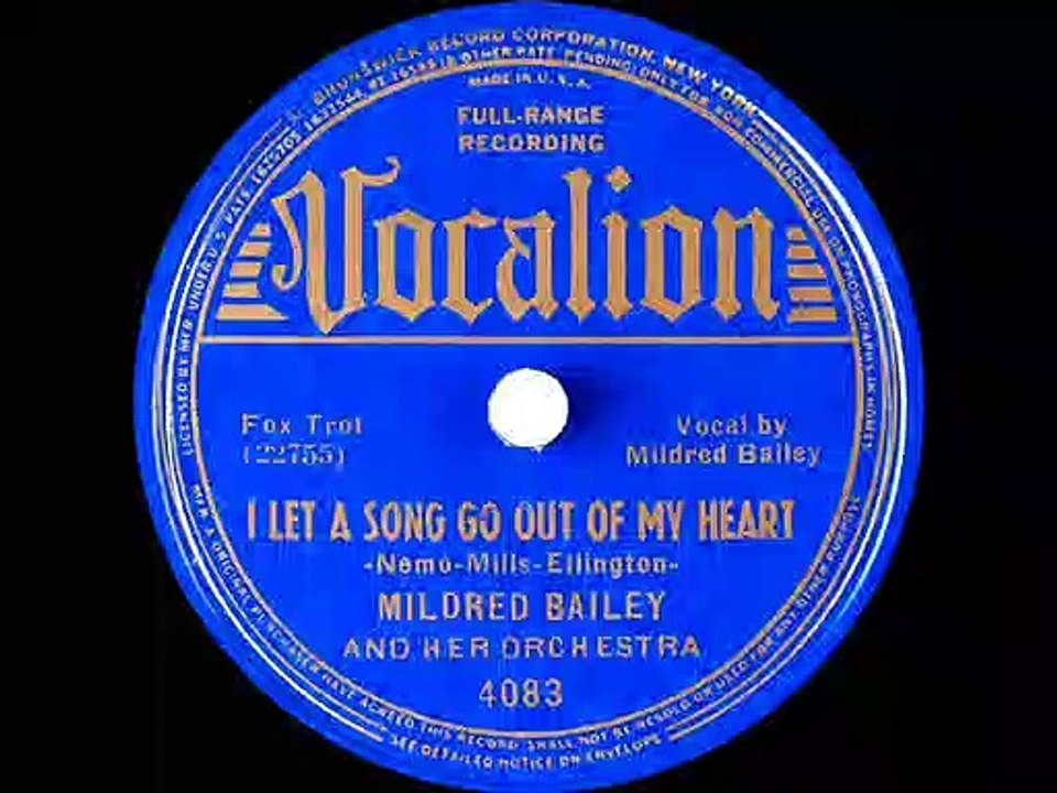 1938 Mildred Bailey & Her Orchestra - I Let A Song Go Out Of My Heart