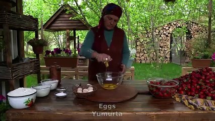 Making Fresh Strawberry Jam and Cake in the Village