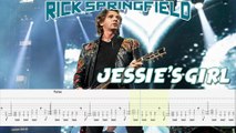 RICK SPRINGFIELD - JESSIE'S GIRL Guitar Tab | Guitar Cover | Karaoke | Tutorial Guitar | Lesson | Instrumental | No Vocal