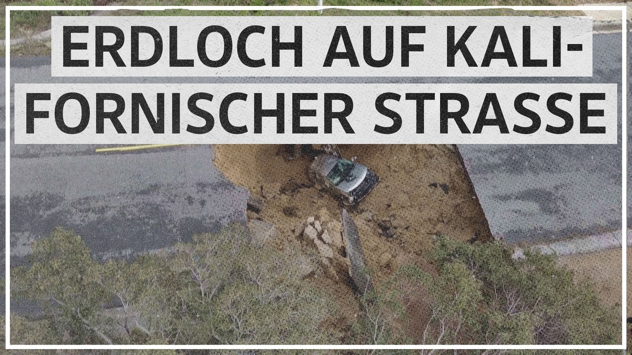 Erdloch verschlingt Autos in Los Angeles