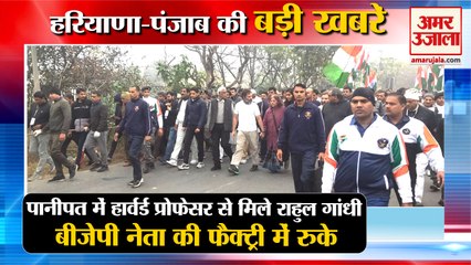 Haryana Bharat Jodo Yatra:Rahul Gandhi Met Harvard Professor|राहुल गांधी समेत हरियाणा की बड़ी खबरें
