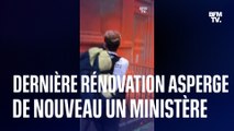 Des militants de Dernière Rénovation aspergent de peinture orange la façade du ministère de la Transition écologique
