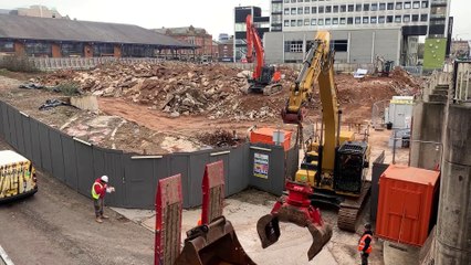 Work gets underway on the new cinema complex at Preston Market