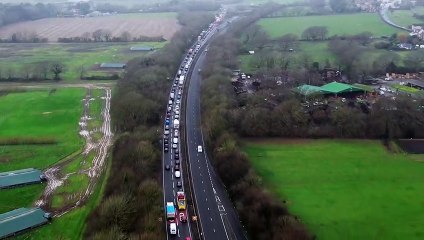 Oil spill on the A27 Arundel January 6 2023