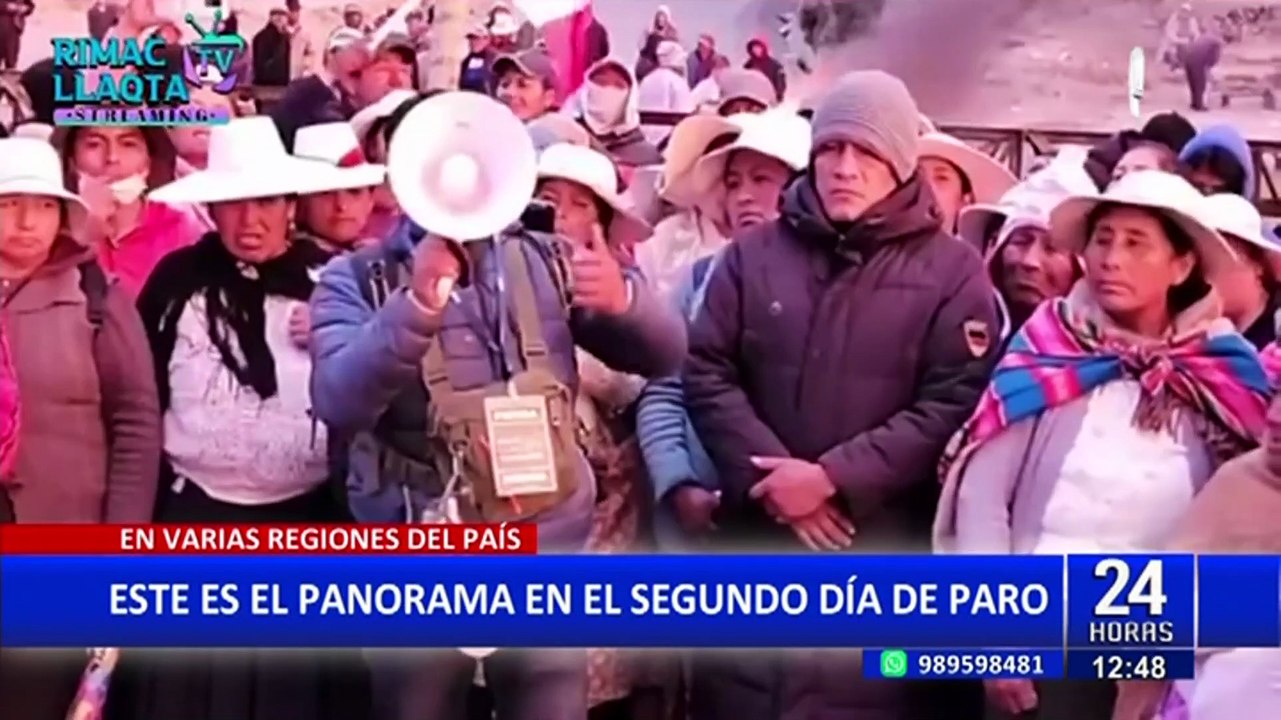 Segundo día de paro: queman auto y bloquean tres vías de la Panamericana Sur
