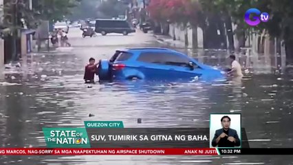 SUV, tumirik sa gitna ng baha | SONA