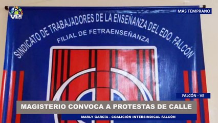 Magisterio en Falcón convoca a protestas de calle - 06Ene @VPItv