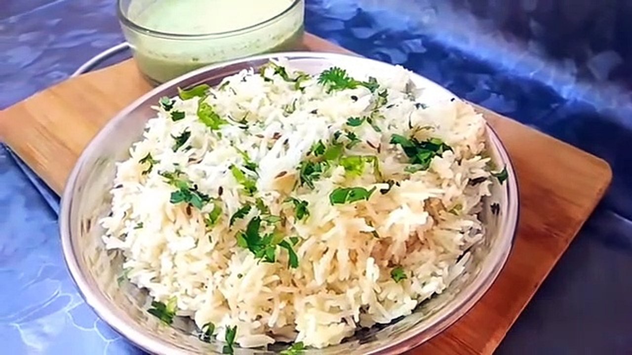 Zeera Rice Delicious  with Podina Raita  Recipe dinner   _ my mother delicious recipe_Full-HD