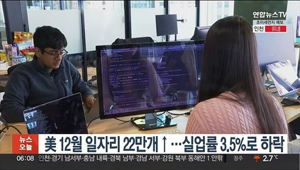 美 12월 일자리 22만개↑…실업률 3.5%로 하락