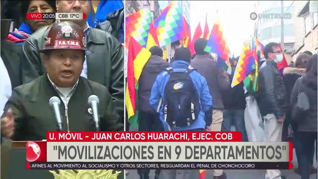 Pacto de Unidad y la COB se declaran en emergencia por movilizaciones a favor de Camacho